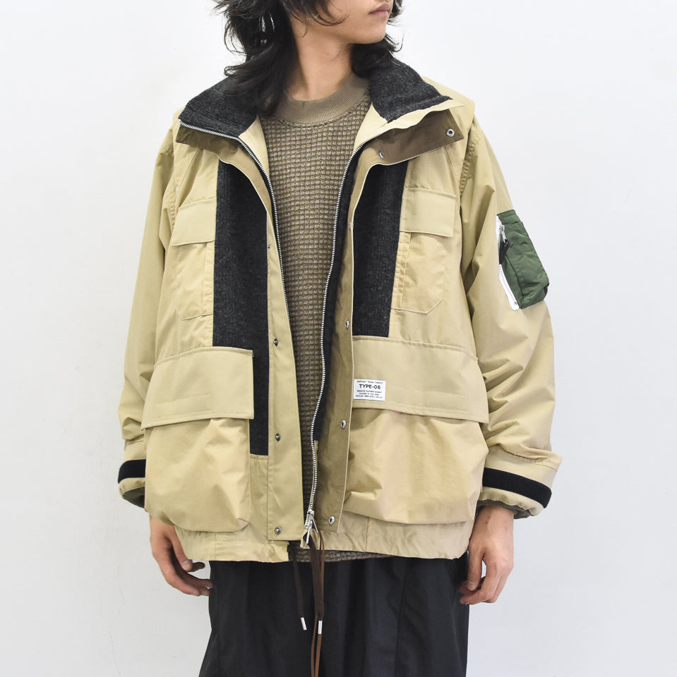 elephant TRIBAL fabrics / Hybrid Mountain JKT - BEIGE