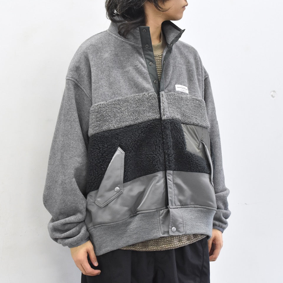 elephant TRIBAL fabrics / chaos boa blouson - GRAY