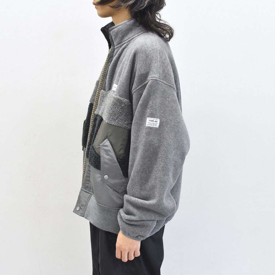 elephant TRIBAL fabrics / chaos boa blouson - GRAY