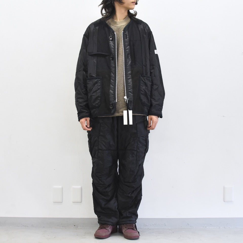 elephant TRIBAL fabrics / Cut Off Quilting Cargo Pants - BLACK