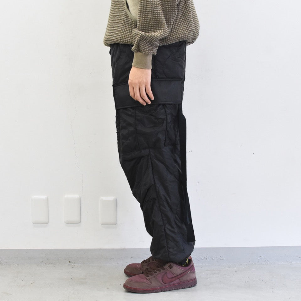 elephant TRIBAL fabrics / Cut Off Quilting Cargo Pants - BLACK