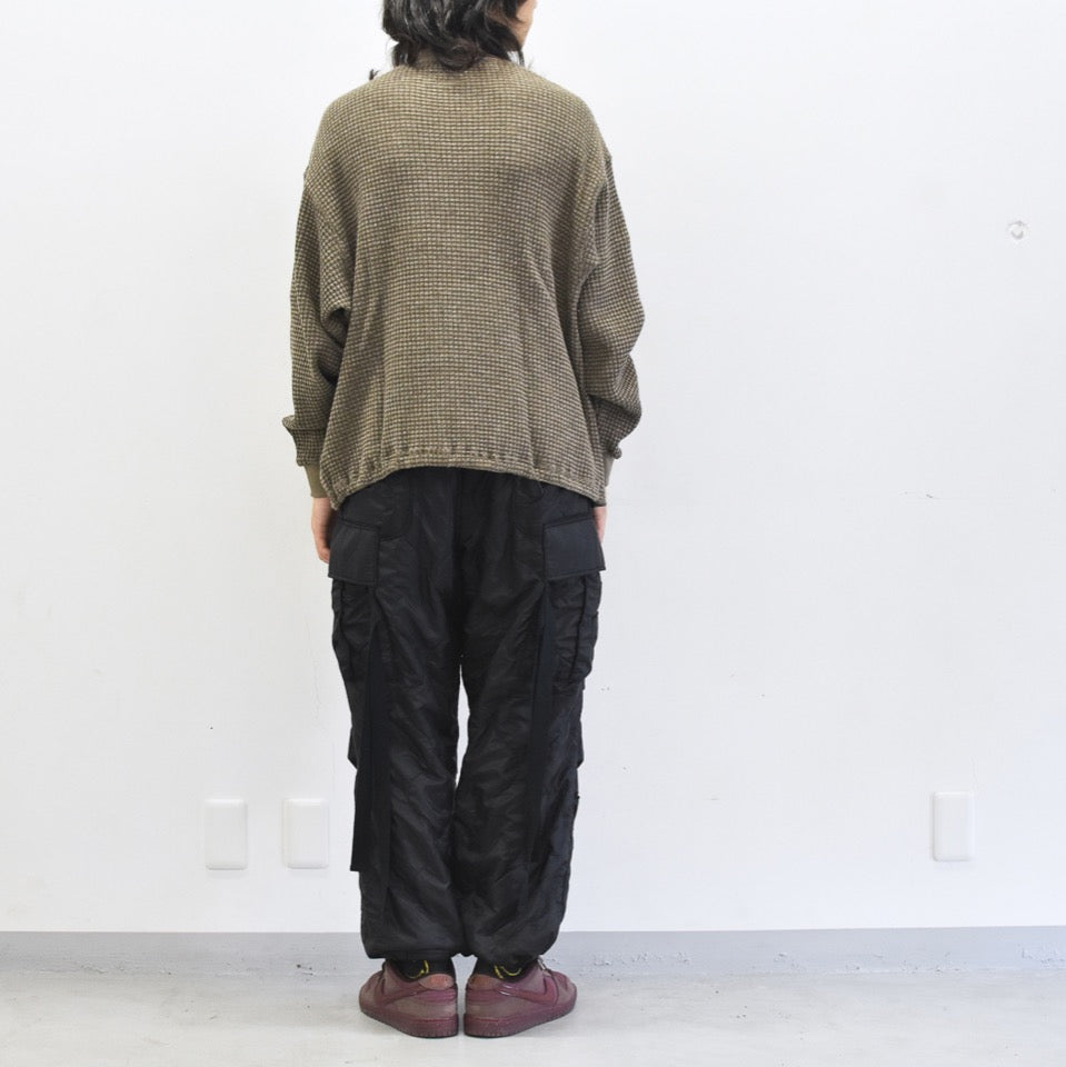 elephant TRIBAL fabrics / Cut Off Quilting Cargo Pants - BLACK