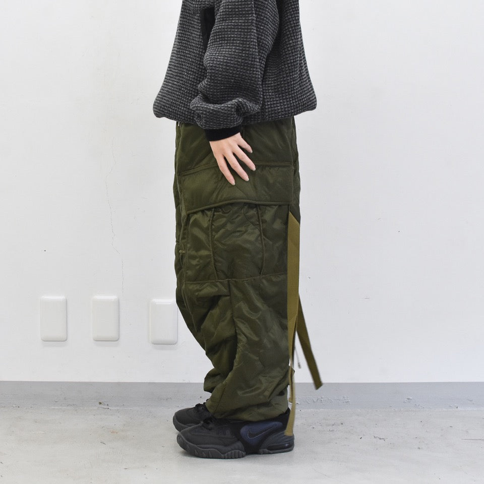 elephant TRIBAL fabrics / Cut Off Quilting Cargo Pants - KHAKI
