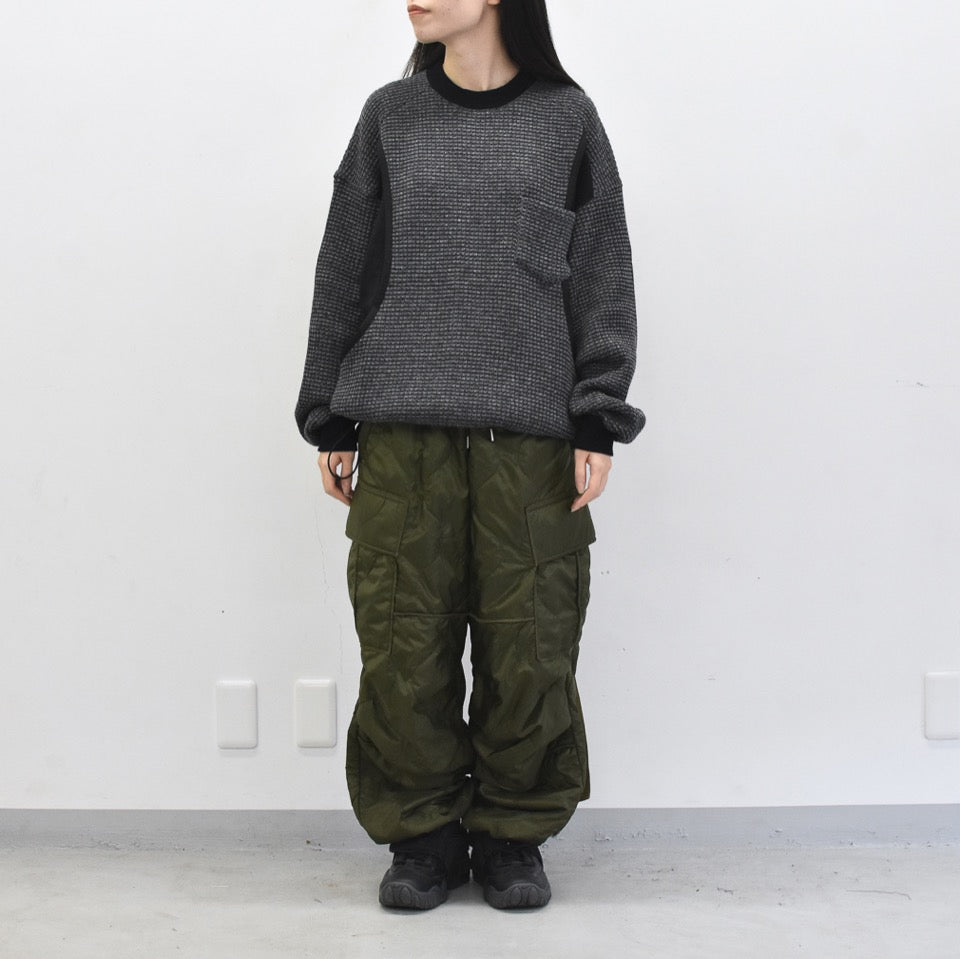 elephant TRIBAL fabrics / Cut Off Quilting Cargo Pants - KHAKI