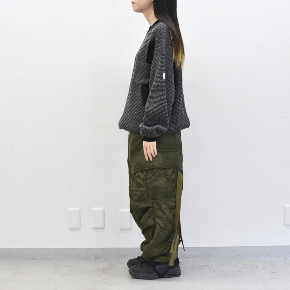 elephant TRIBAL fabrics / Cut Off Quilting Cargo Pants - KHAKI