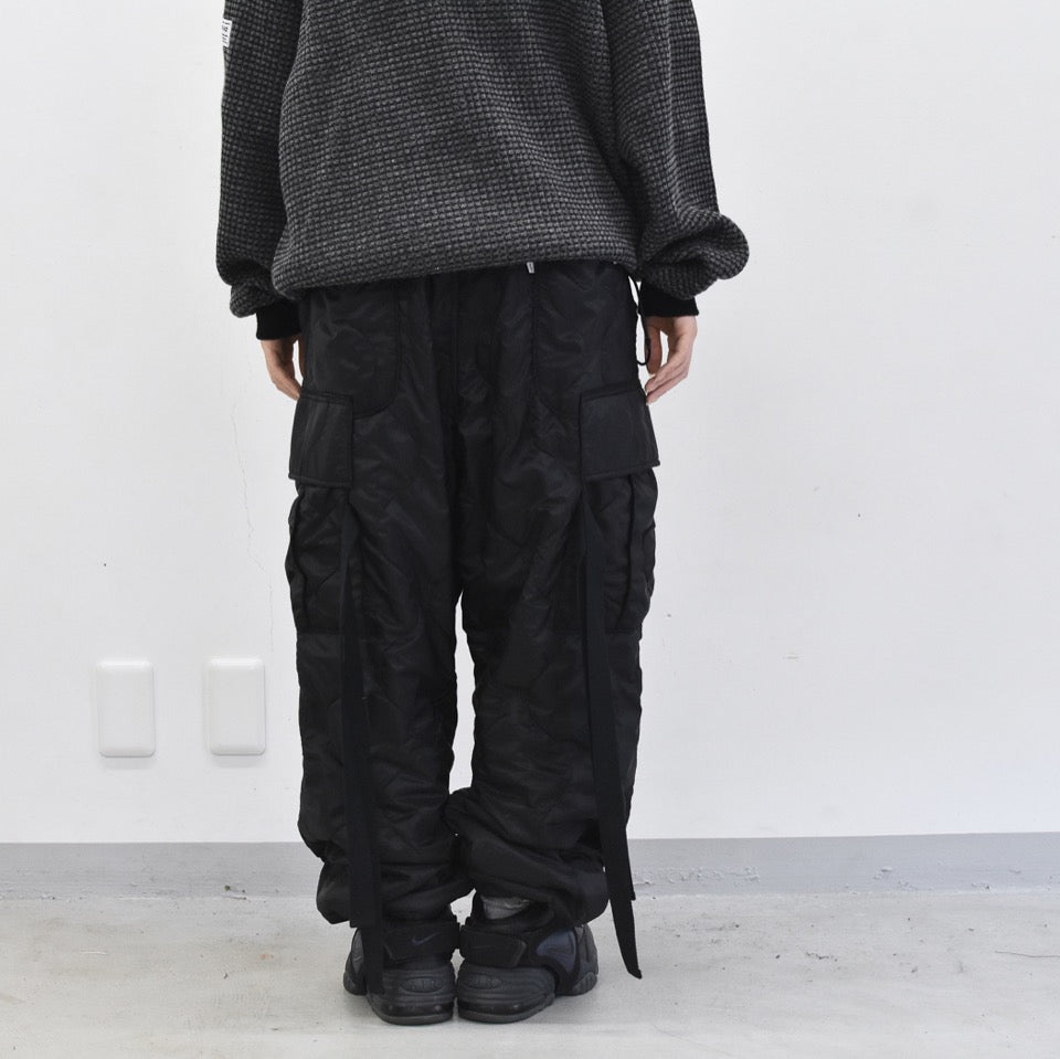 elephant TRIBAL fabrics / Cut Off Quilting Cargo Pants - BLACK
