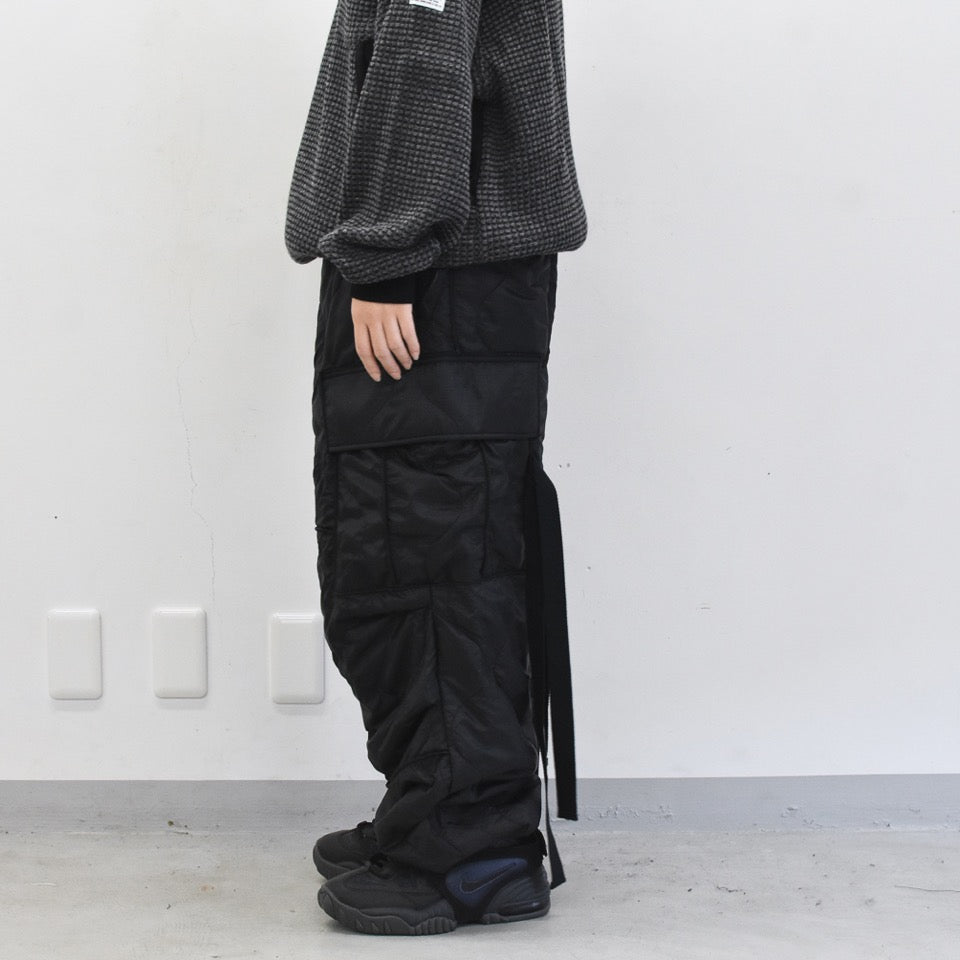 elephant TRIBAL fabrics / Cut Off Quilting Cargo Pants - BLACK