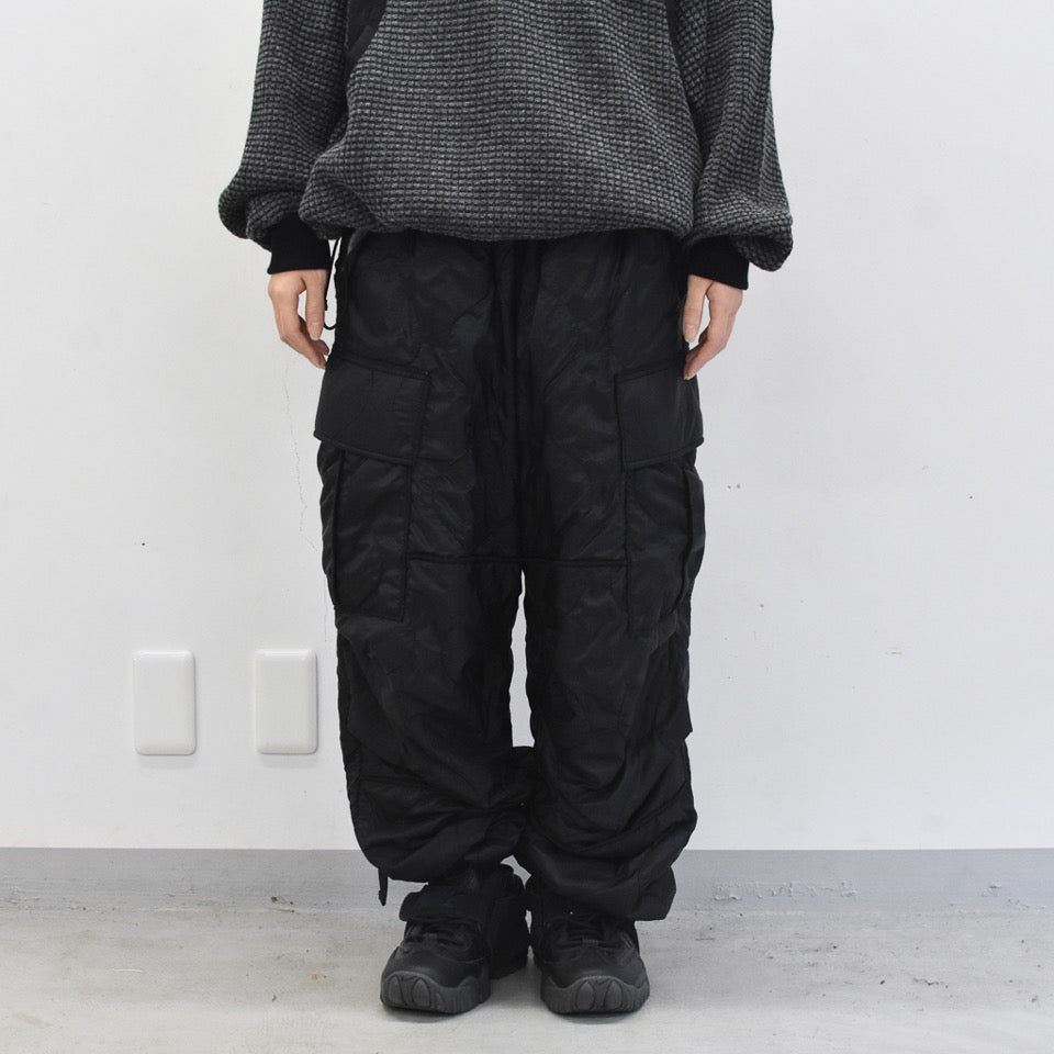 elephant TRIBAL fabrics / Cut Off Quilting Cargo Pants - BLACK