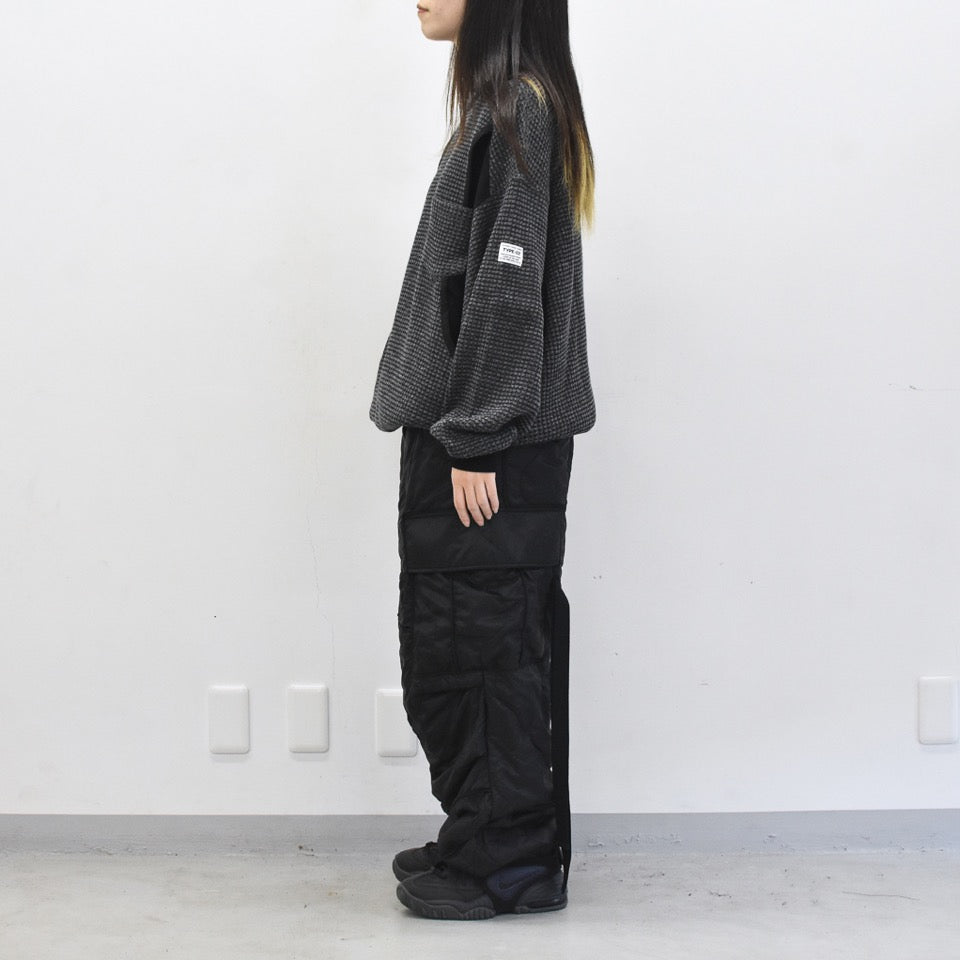 elephant TRIBAL fabrics / Cut Off Quilting Cargo Pants - BLACK