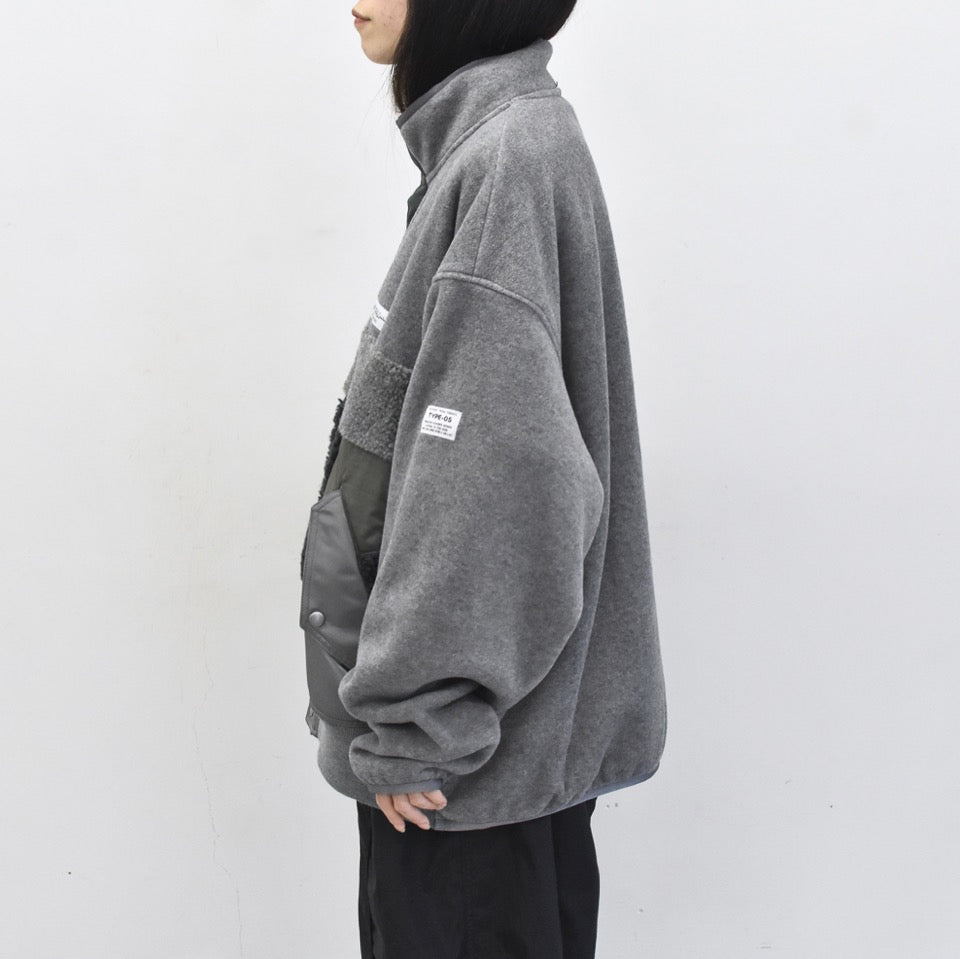 elephant TRIBAL fabrics / chaos boa blouson - GRAY