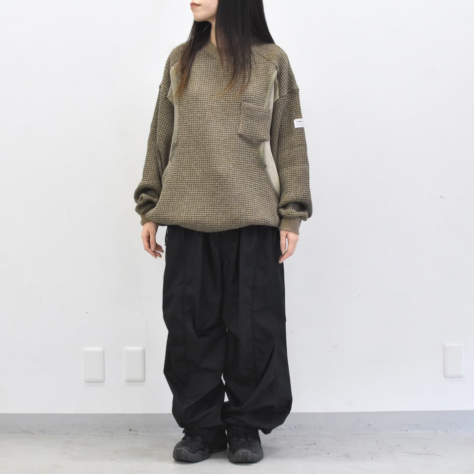 elephant TRIBAL fabrics / 3D Snow Camo Nylon Pants - BLACK