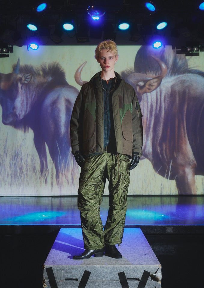 elephant TRIBAL fabrics / Cut Off Quilting Cargo Pants - KHAKI