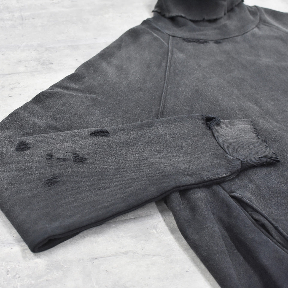 THE JEAN PIERRE / Pigmentdye Dove Turtle Sweat Shirt - FADE BLACK