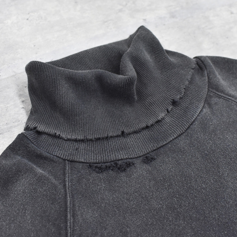 THE JEAN PIERRE / Pigmentdye Dove Turtle Sweat Shirt - FADE BLACK