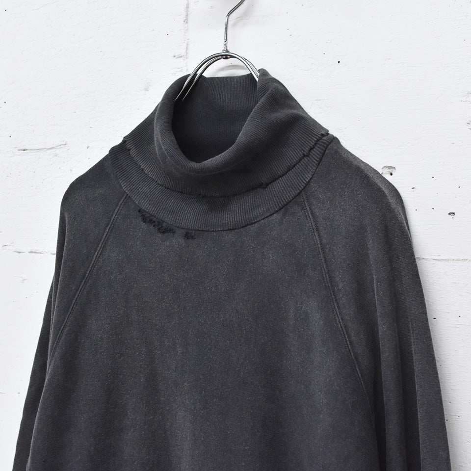 THE JEAN PIERRE / Pigmentdye Dove Turtle Sweat Shirt - FADE BLACK