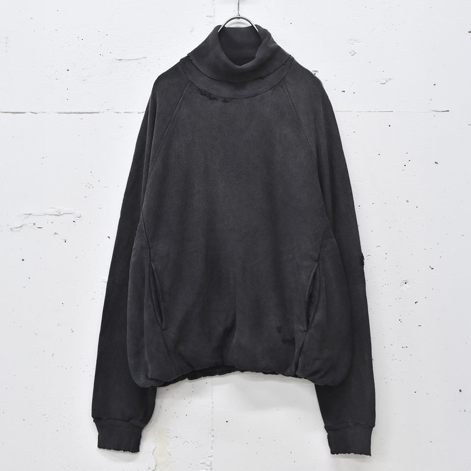 THE JEAN PIERRE / Pigmentdye Dove Turtle Sweat Shirt - FADE BLACK