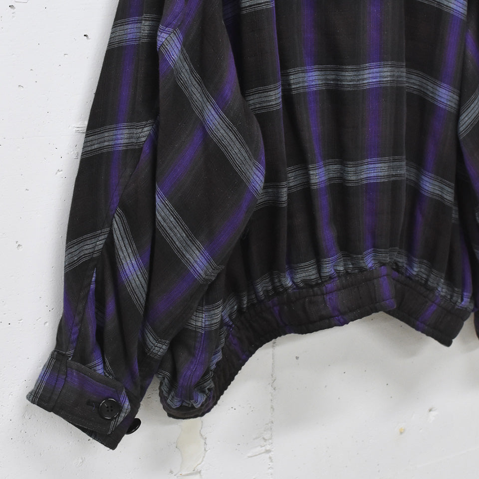 THE JEAN PIERRE / Glitter Plaid Harrington Jacket - SKY BLUE