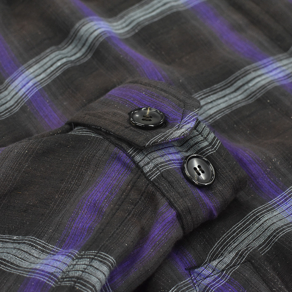 THE JEAN PIERRE / Glitter Plaid Harrington Jacket - SKY BLUE