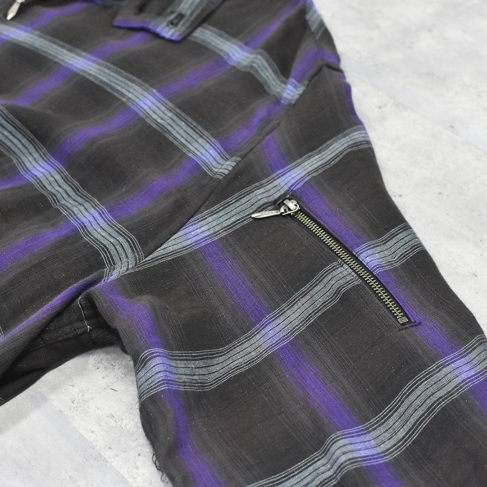 THE JEAN PIERRE / Glitter Plaid Harrington Jacket - SKY BLUE