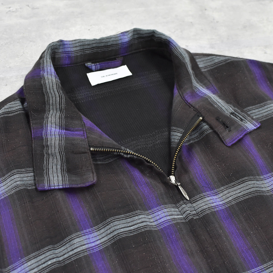 THE JEAN PIERRE / Glitter Plaid Harrington Jacket - SKY BLUE