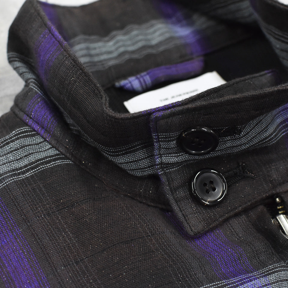 THE JEAN PIERRE / Glitter Plaid Harrington Jacket - SKY BLUE