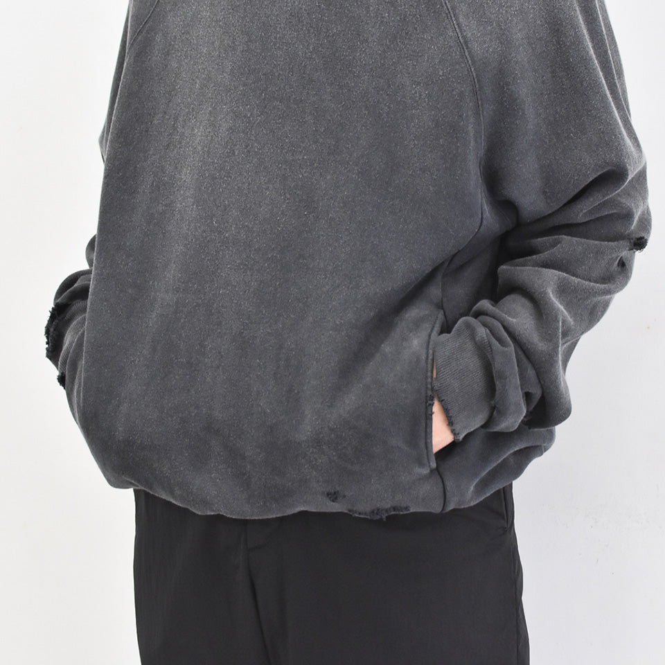 THE JEAN PIERRE / Pigmentdye Dove Turtle Sweat Shirt - FADE BLACK
