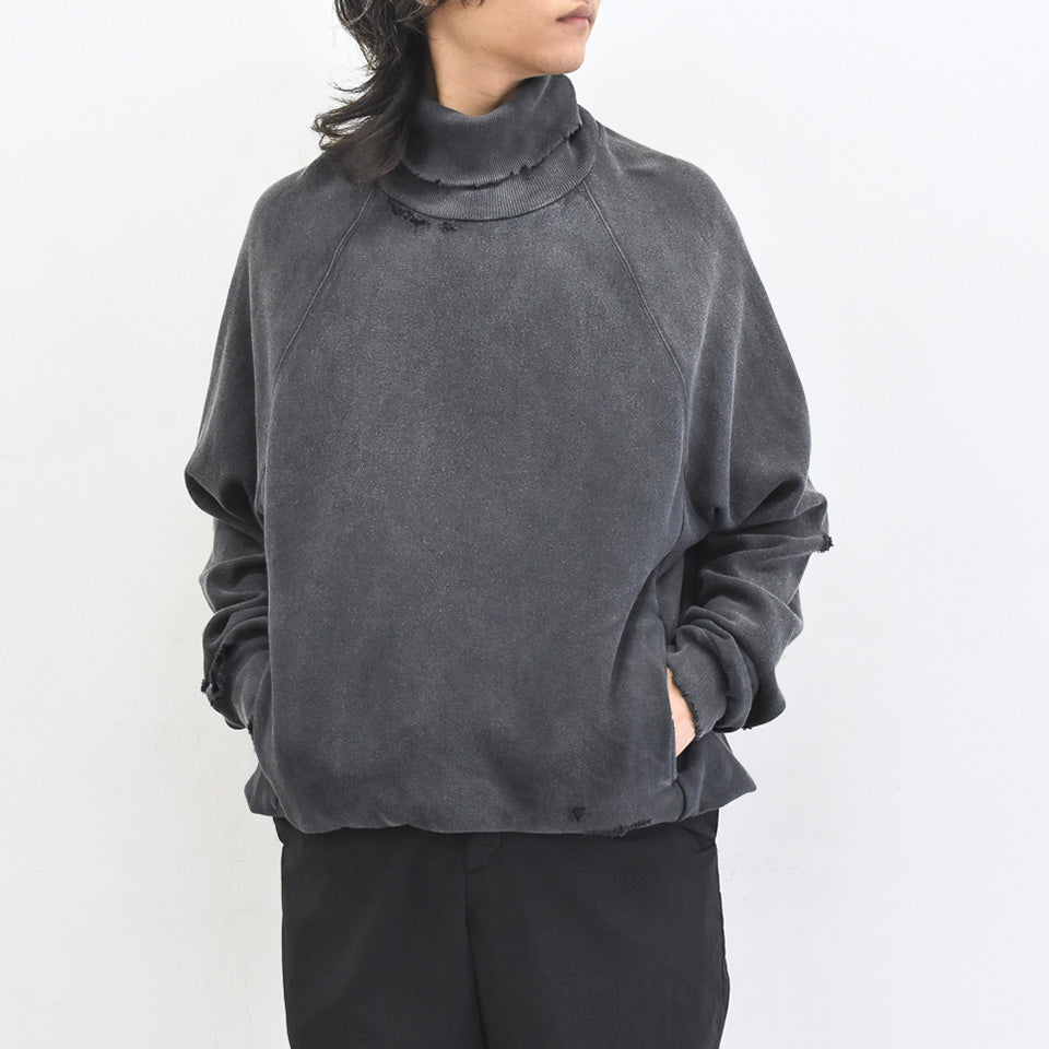 THE JEAN PIERRE / Pigmentdye Dove Turtle Sweat Shirt - FADE BLACK