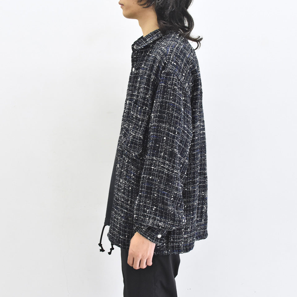 THE JEAN PIERRE / Tweed Dove Coach Shirt - MIDNIGHT BLK