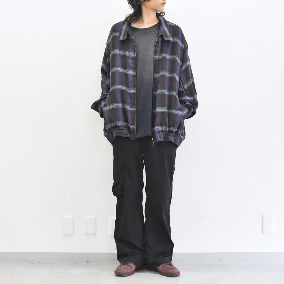 THE JEAN PIERRE / Glitter Plaid Harrington Jacket - SKY BLUE