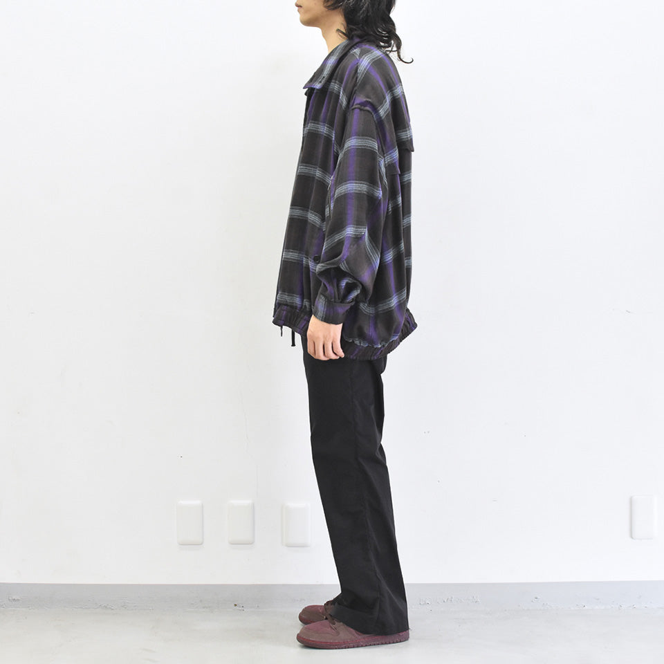 THE JEAN PIERRE / Glitter Plaid Harrington Jacket - SKY BLUE