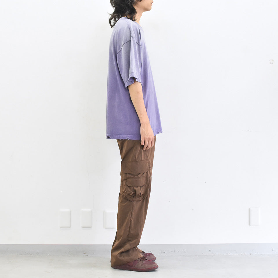 THE JEAN PIERRE / Pigmentdye Grunge Destroy SS TEE - PURPLE