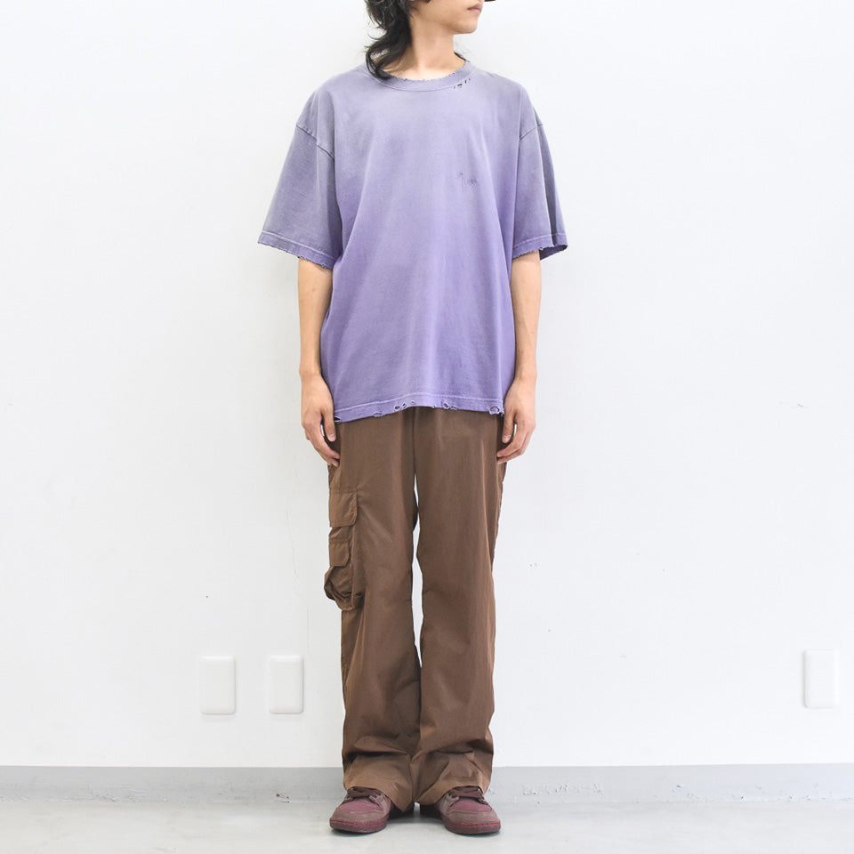 THE JEAN PIERRE / Pigmentdye Grunge Destroy SS TEE - PURPLE