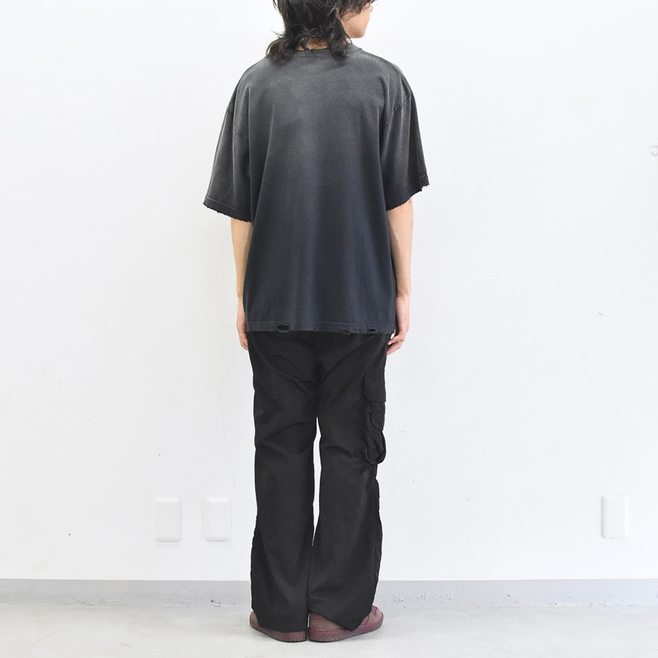 THE JEAN PIERRE / Pigmentdye Grunge Destroy SS TEE - FADE BLACK