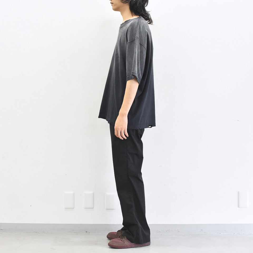 THE JEAN PIERRE / Pigmentdye Grunge Destroy SS TEE - FADE BLACK