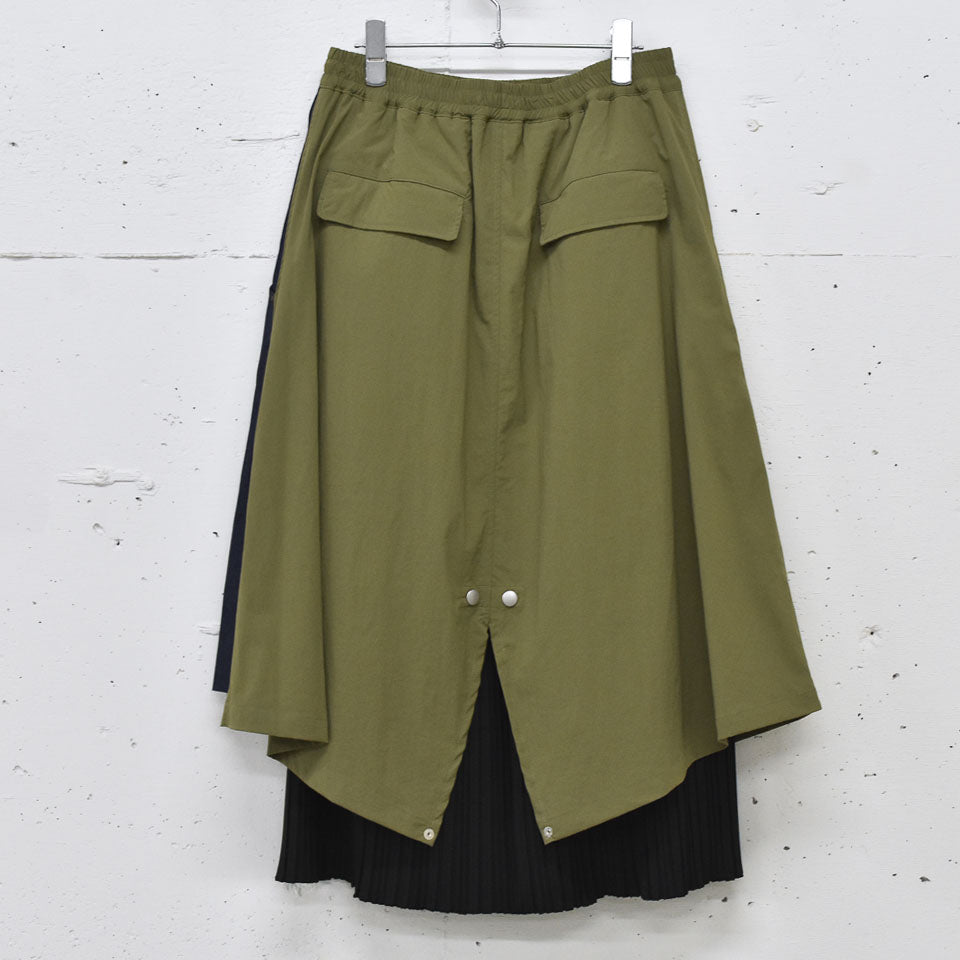 STOF / Trompe l’oeil Layer Skirt - KHAKI