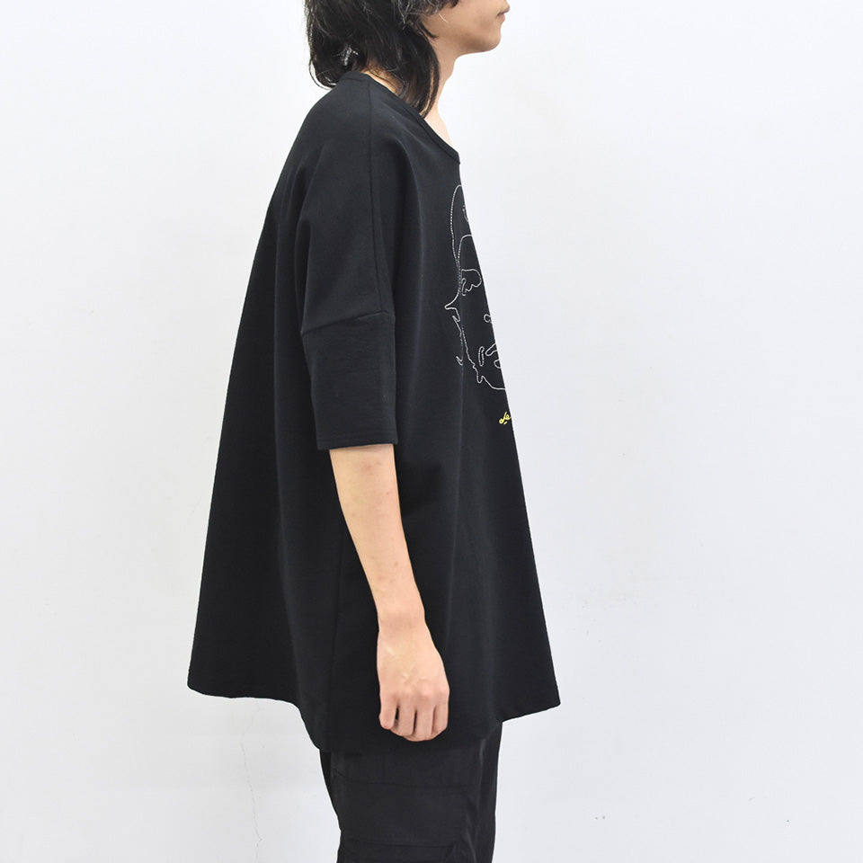 STOF / Oversized Relax Tee/che embroi - BLACK