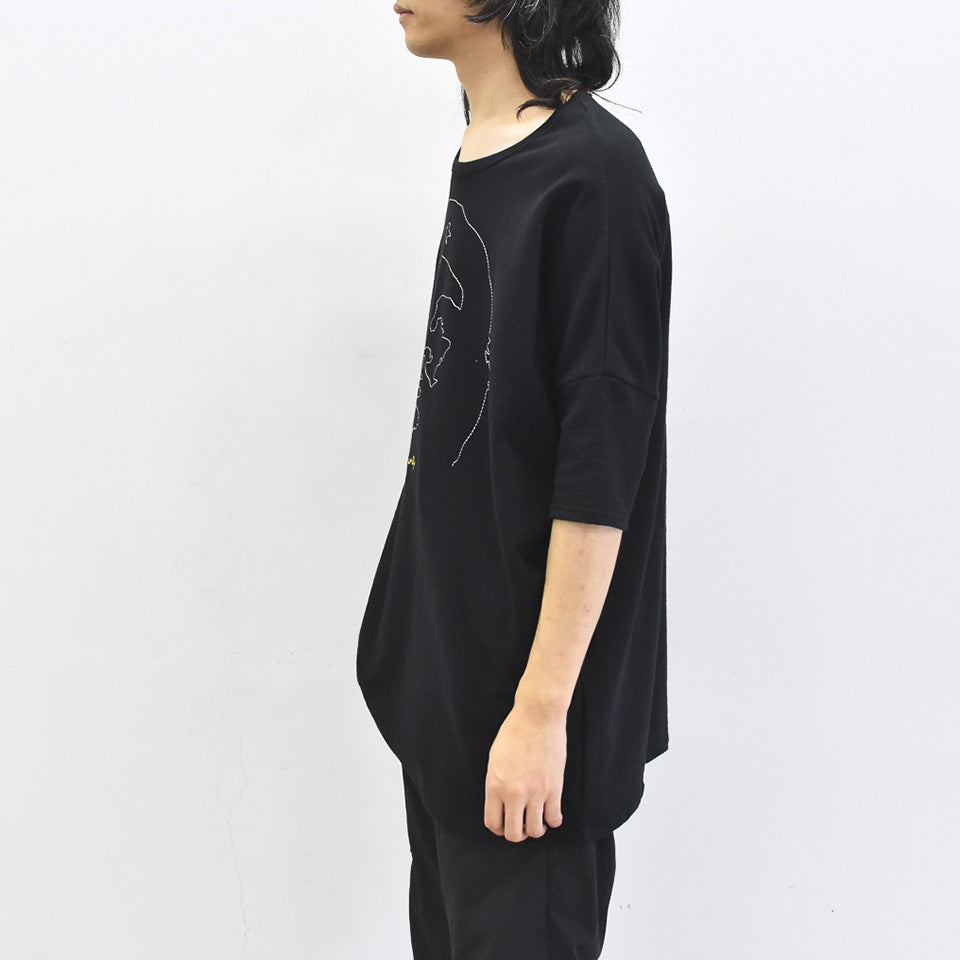 STOF / Oversized Relax Tee/che embroi - BLACK
