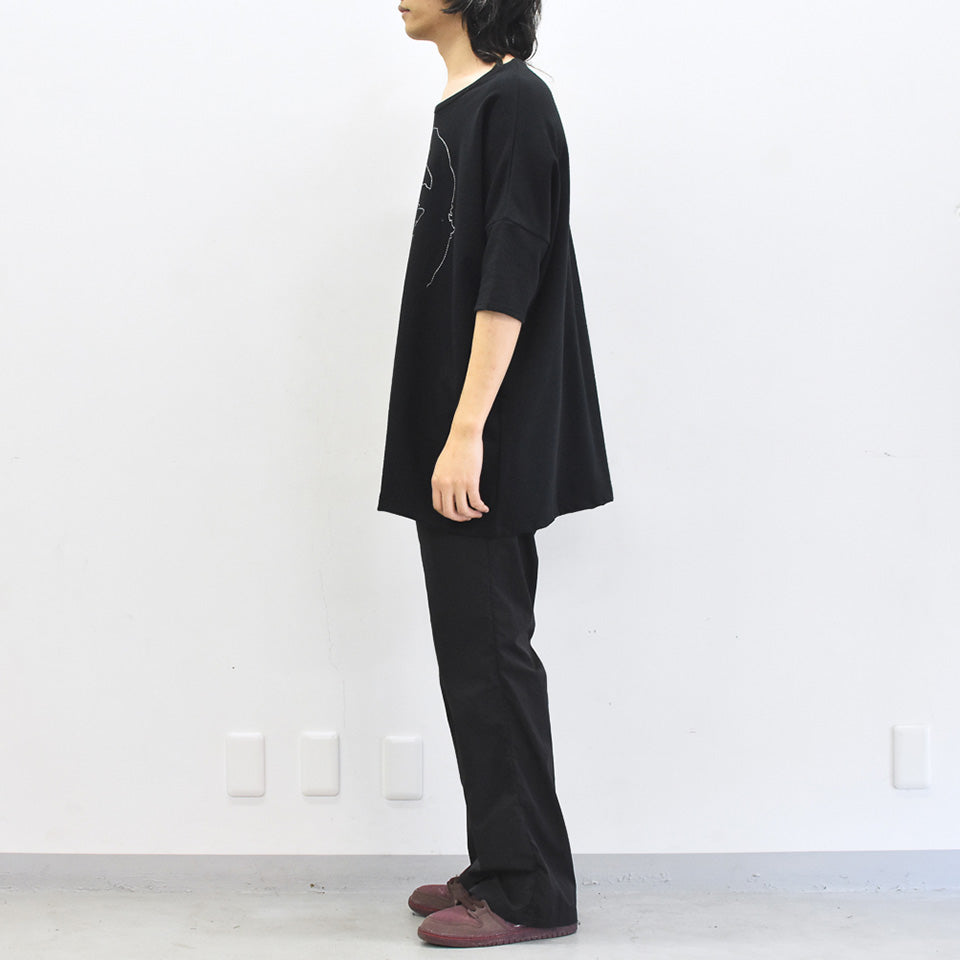 STOF / Oversized Relax Tee/che embroi - BLACK