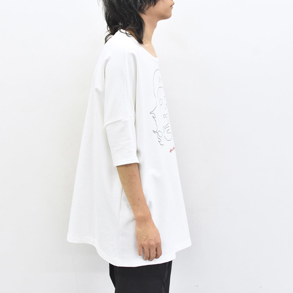 STOF / Oversized Relax Tee/che embroi - WHITE