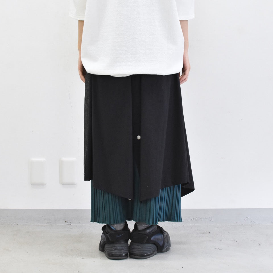 STOF / Trompe l’oeil Layer Skirt - BLACK