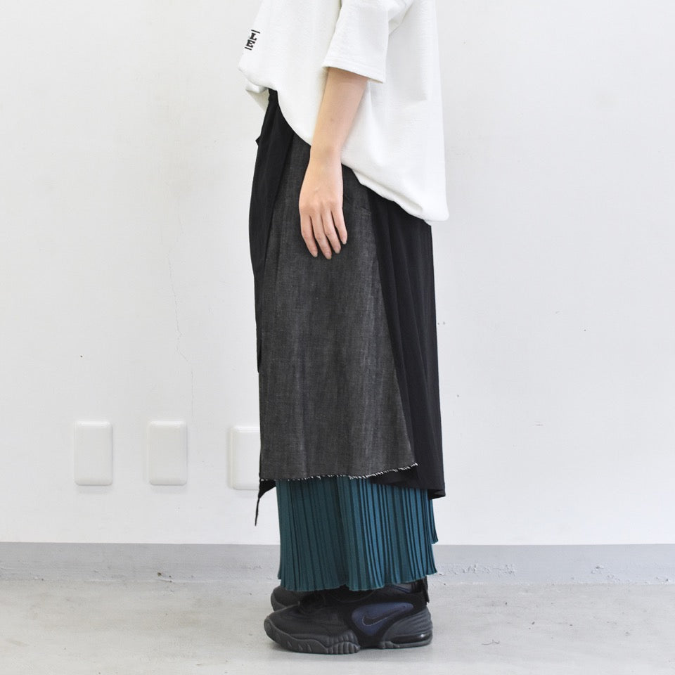 STOF / Trompe l’oeil Layer Skirt - BLACK
