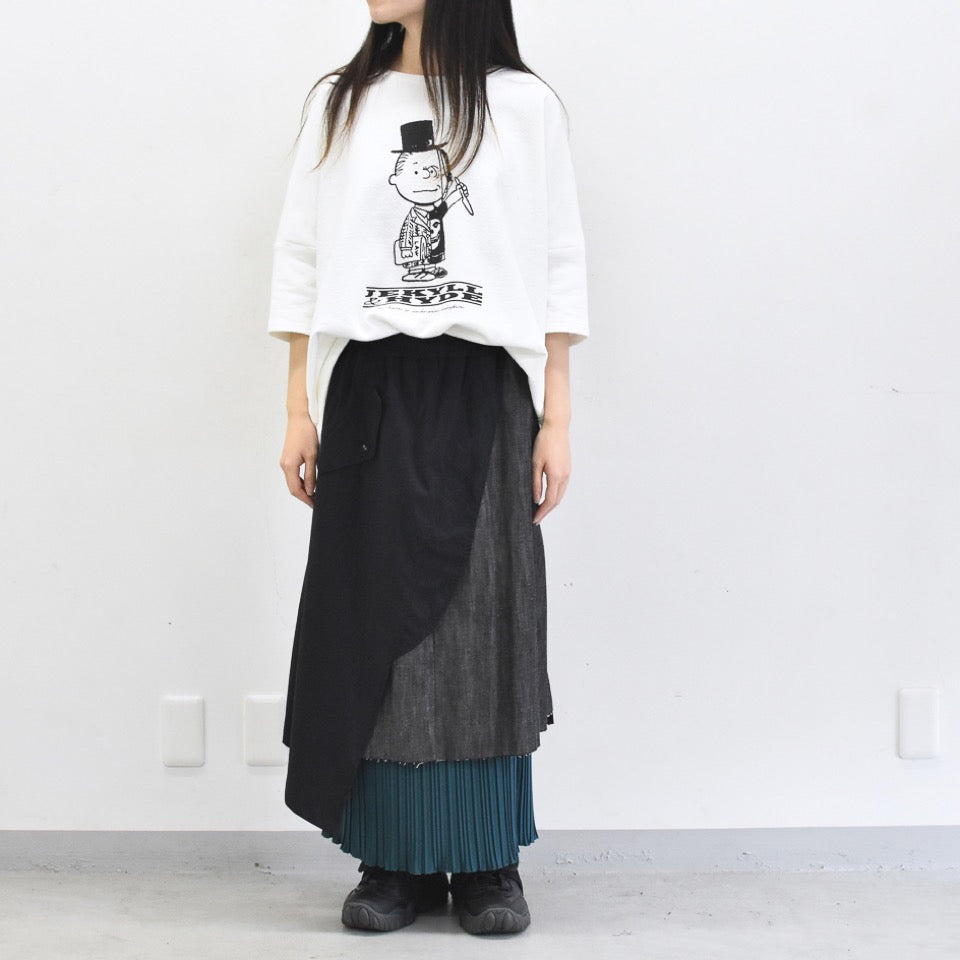 STOF / Trompe l’oeil Layer Skirt - BLACK
