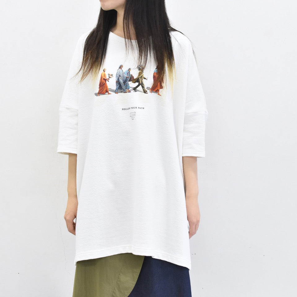 STOF / Oversized Relax Tee/each path - WHITE