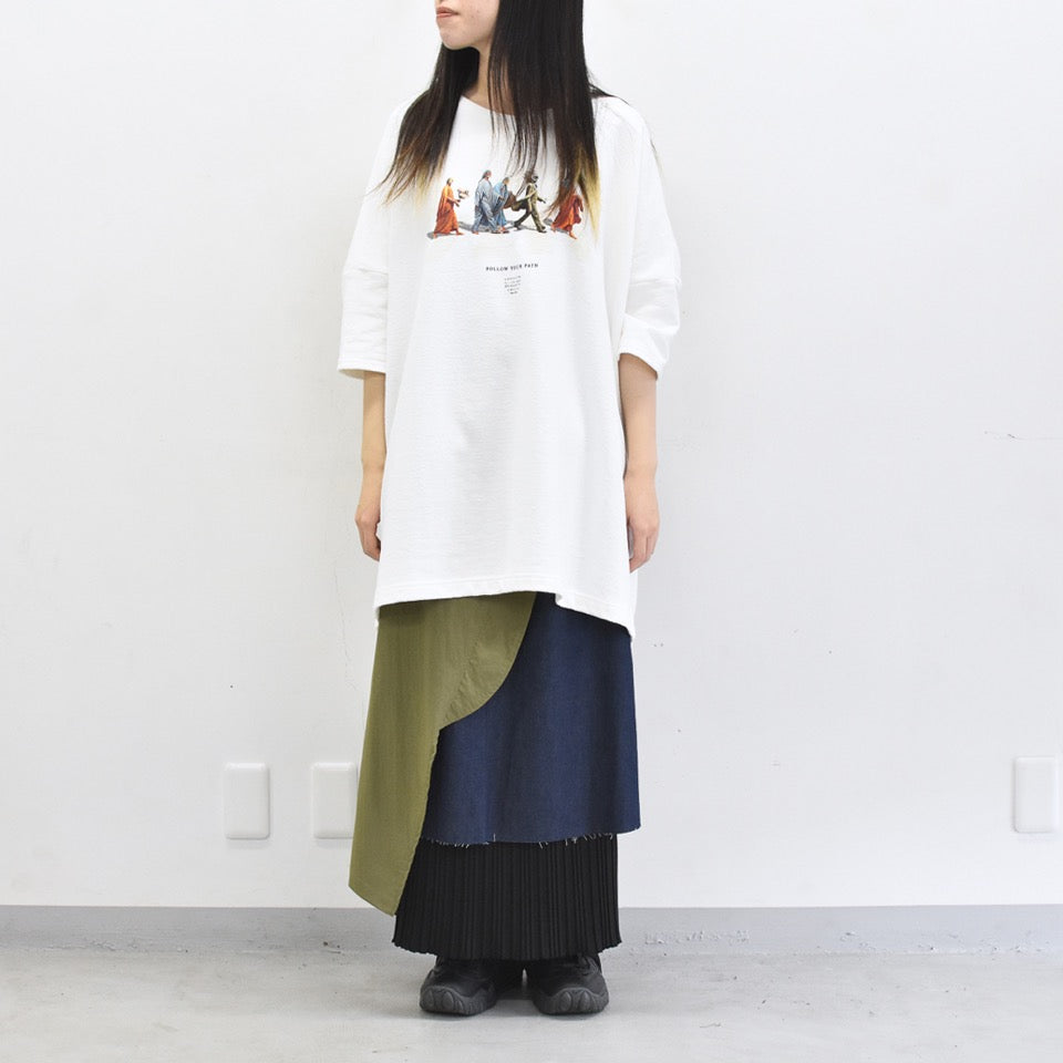 STOF / Oversized Relax Tee/each path - WHITE