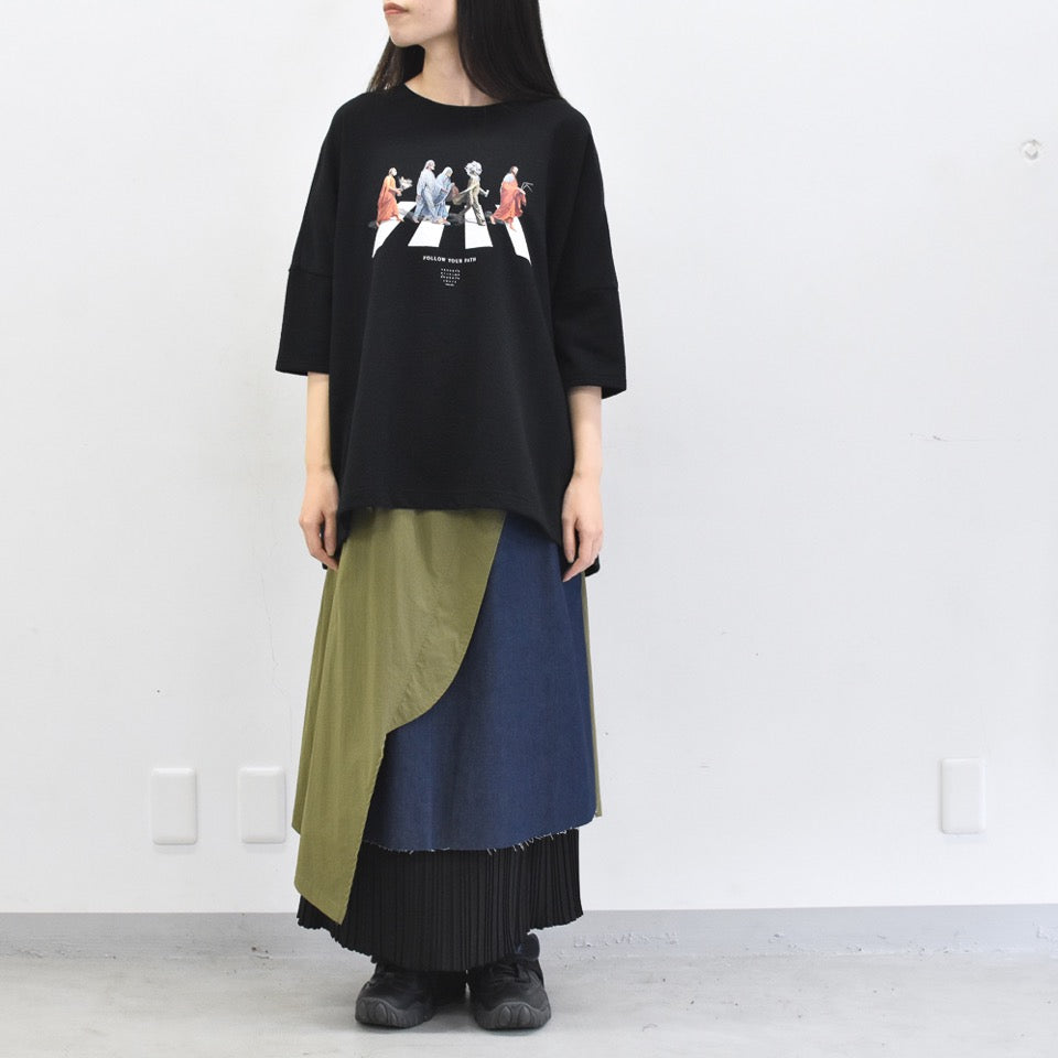 STOF / Oversized Relax Tee/each path - BLACK