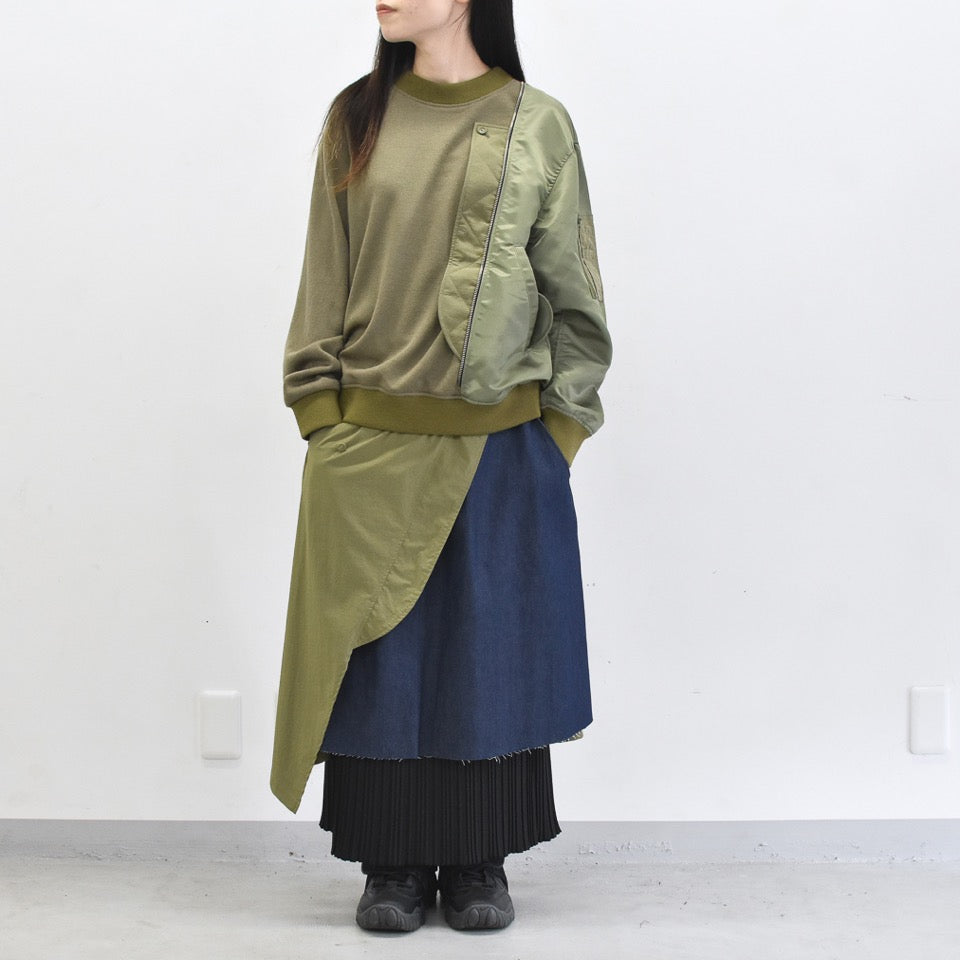 STOF / Trompe l’oeil Layer Skirt - KHAKI