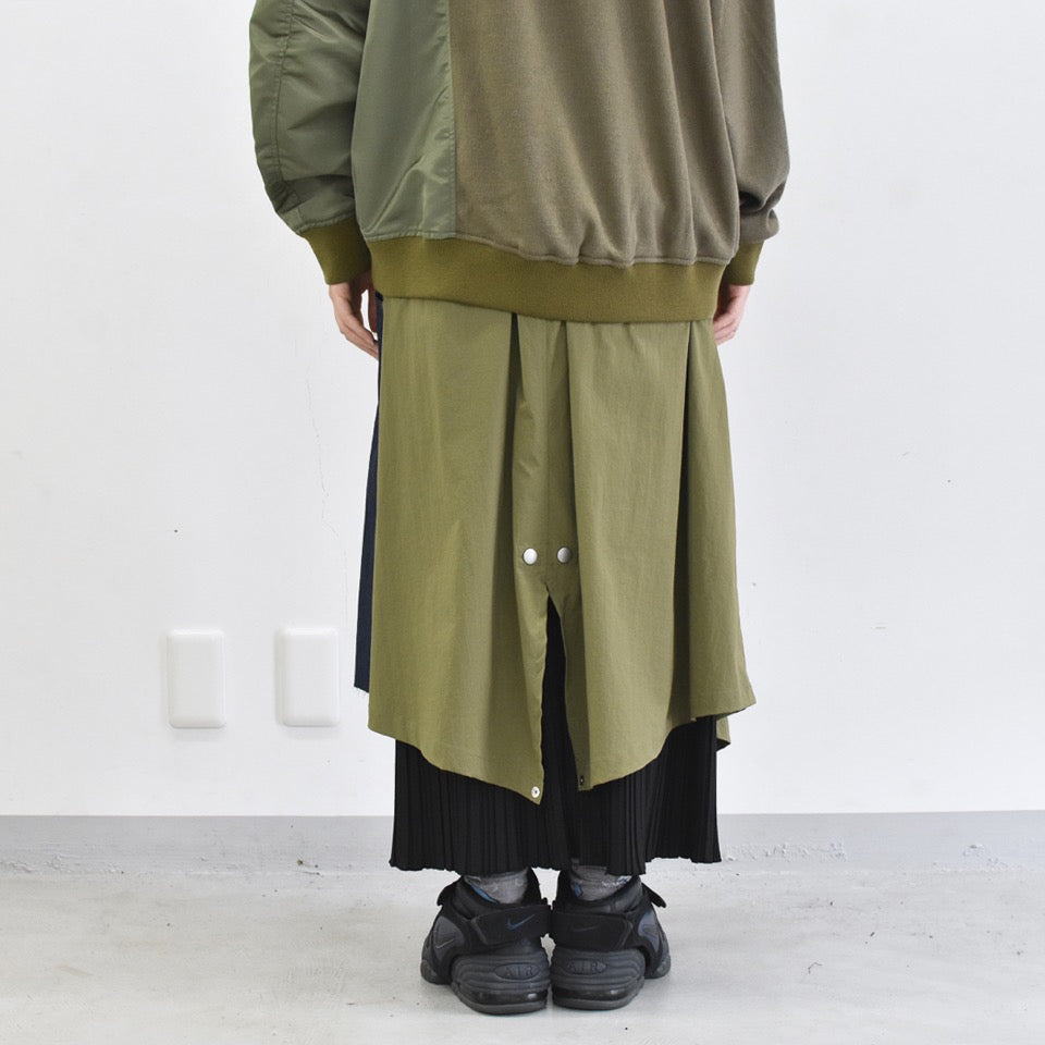 STOF / Trompe l’oeil Layer Skirt - KHAKI