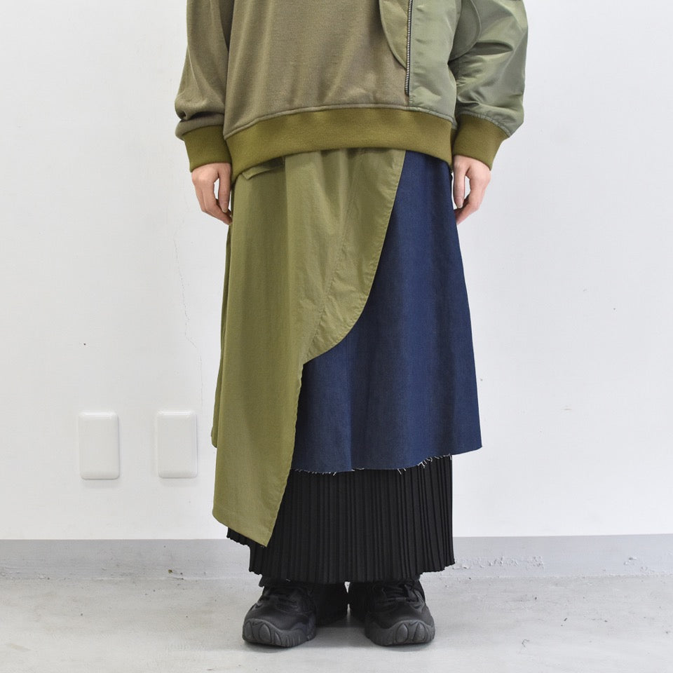 STOF / Trompe l’oeil Layer Skirt - KHAKI