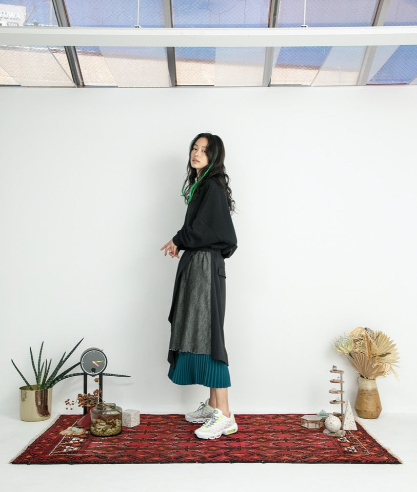 STOF / Trompe l’oeil Layer Skirt - BLACK