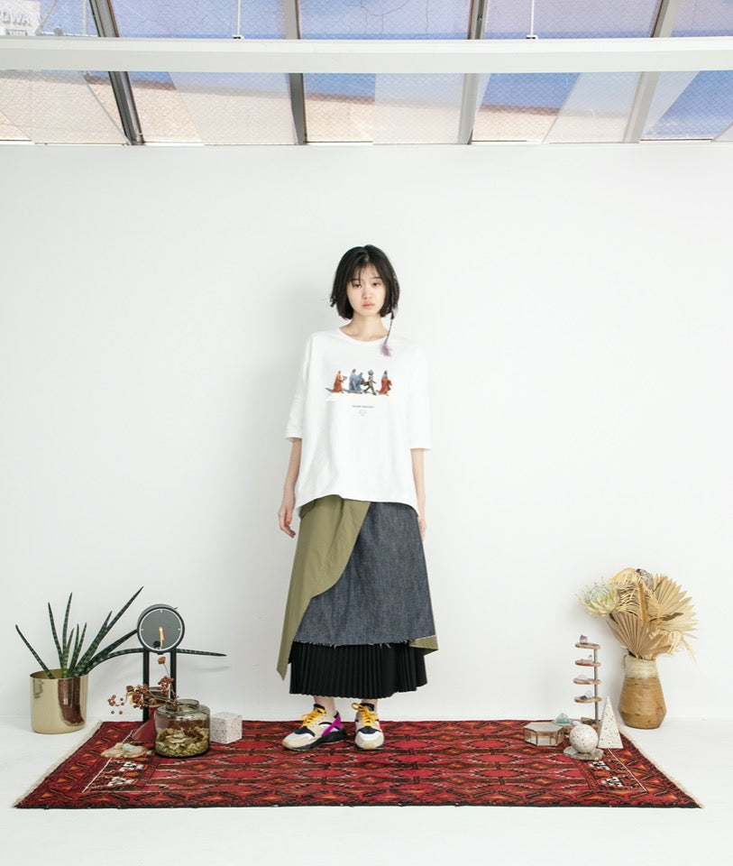 STOF / Oversized Relax Tee/each path - WHITE